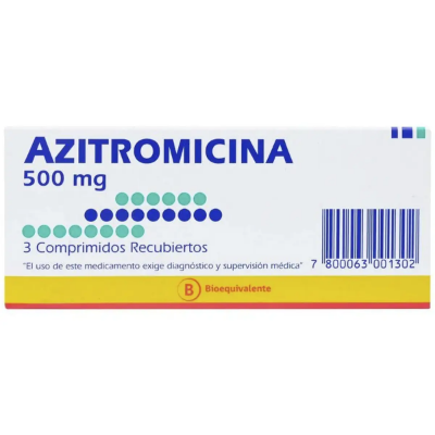 Imagen de Azitromicina 500 mg x 3 comprimidos recubiertos