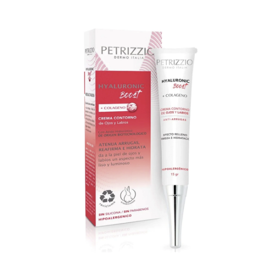 Imagen de PETRIZZIO HYALURONIC BOOST +COLAGENO CONTORNO DE OJOS-LABIOS CREMA 15 G.