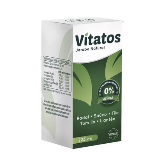 Imagen de VITATOS JARABE SIN AZUCAR 125 ML [VITALAB] (RADAL+SAUCO+TILO+TOMILLO+LLANTEN)