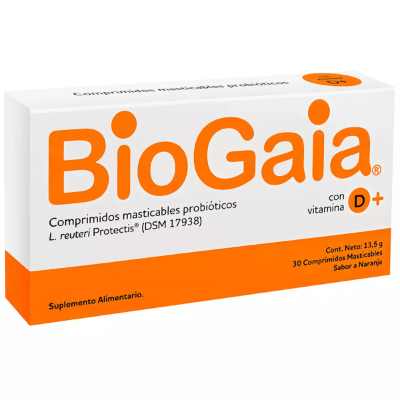 Imagen de Biogaia D x 30 comprimidos masticables sabor naranja