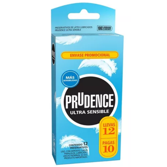 Imagen de PRUDENCE ULTRA SENSIBLE PRESERVATIVO DE LATEX LUBRICADO 10 UNIDADES LLEVE 12 PAGUE 10