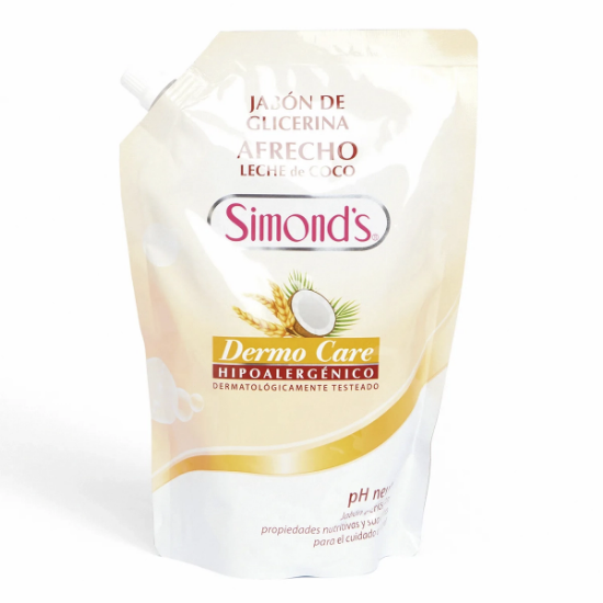 Imagen de SIMONDS DERMO CARE AFRECHO LECHE COCO HIPOALERG. JABON CREMOSO 750 ML