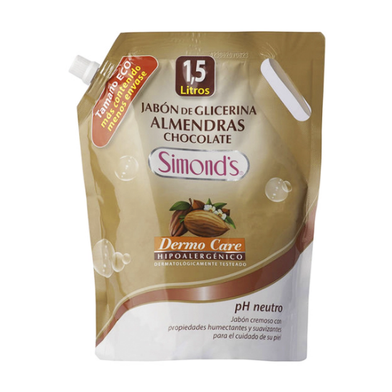 Imagen de SIMONDS DERMO CARE CHOCOLATE ALMENDRAS HIPOALERGENICO JABON GLICERINA 1500ML DOYPACK