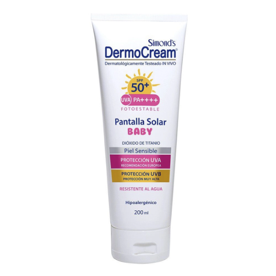 Imagen de SIMONDS DERMOCREAM BABY SPF50+ UVB/UVA PIEL SENSIBLE PANTALLA SOLAR 200 ML
