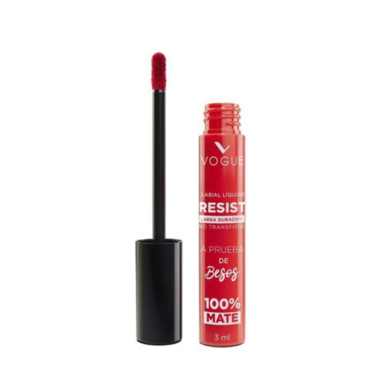 Imagen de VOGUE RESIST A PRUEBA DE BESOS 100% MATE ATREVIDA LABIAL LIQUIDO 3 ML