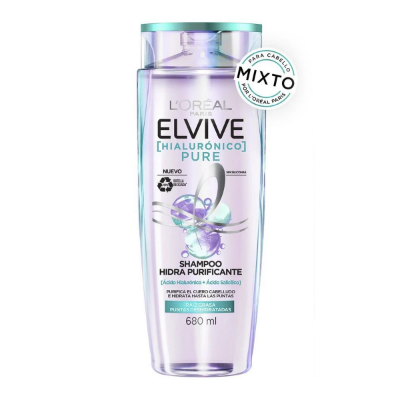 Imagen de Elvive hialuronico pure hidra equilibrante cabello mixto shampoo x 680 ml