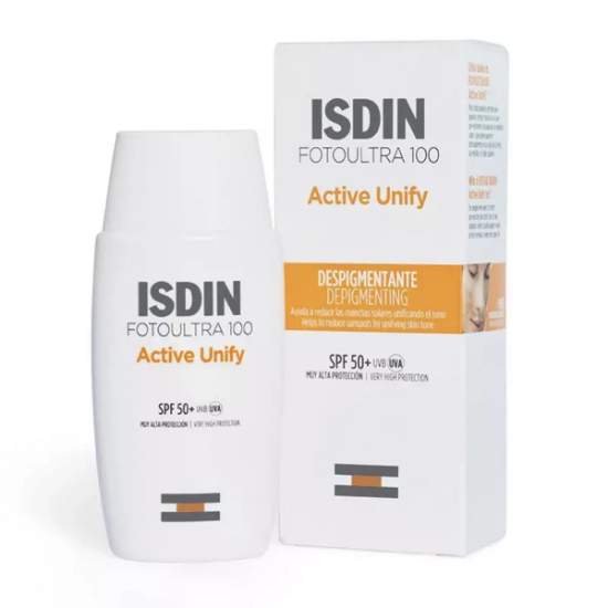 Imagen de ISDIN FOTOULTRA 100 ACTIVE UNIFY SIN COLOR FLUIDO 50ML SPF50+ 