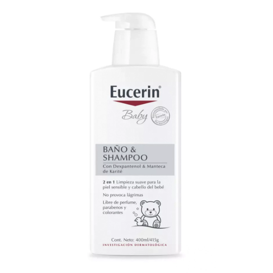 Imagen de Eucerin baby 2 en 1 piel sensible no provoca lágrimas baño y shampoo x 400 ml