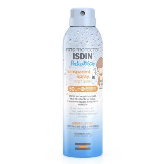 Imagen de ISDIN FOTOPROTECTOR PEDIATRICS TRANSPARENTE SPRAY WET SKIN 250ML SPF50+