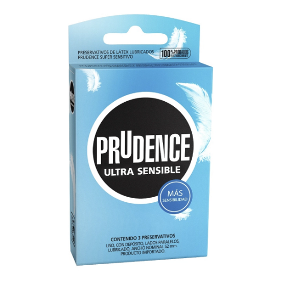 Imagen de PRUDENCE ULTRA SENSIBLE PRESERVATIVO DE LATEX LUBRICADO 3 UNIDADES