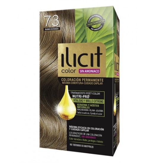 Imagen de ILICIT COLOR 7.3 RUBIO DORADO COLORACION PERMANENTE SIN AMONIACO 60 G.
