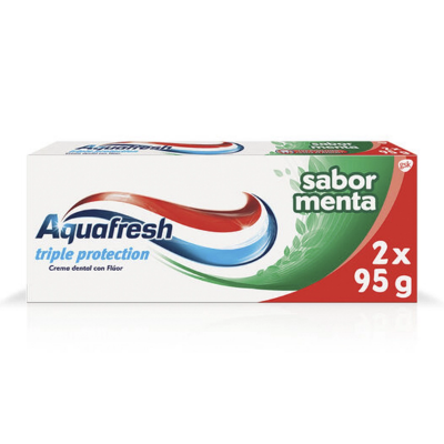 Imagen de Aquafresh triple protection sabor menta pack 2 x 95 g