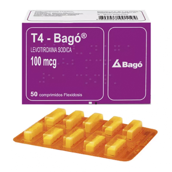 Imagen de T4-BAGO 100 MCG 50 COMPRIMIDOS [BE] (LEVOTIROXINA)