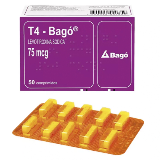 Imagen de T4-BAGO 75 MCG 50 COMPRIMIDOS [BE] (LEVOTIROXINA)