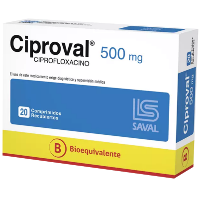 Imagen de Ciproval 500 mg x 20 comprimidos recubiertos