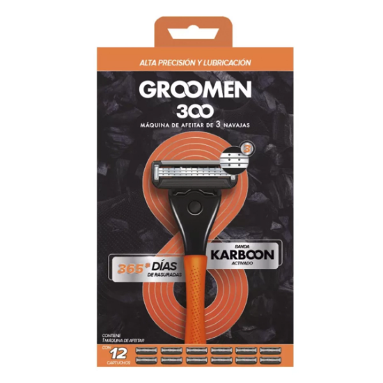 Imagen de GROOMEN KARBOOTON DISPLAY X 12 CARTUCHOS DESECHABLES 