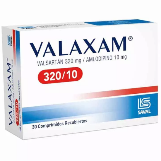 Imagen de VALAXAM 320/10 MG 30 COMPRIMIDOS RECUBIERTOS (VALSARTAN+AMLODIPINO)