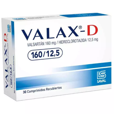 Imagen de VALAX-D 160/12,5 MG 30 COMPRIMIDOS RECUBIERTOS (VALSARTAN+HCT)