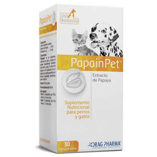 Imagen de PAPAINPET 50 MG 30 COMP (EXTRACTO DE PAPAYA) [USO VETERINARIO]