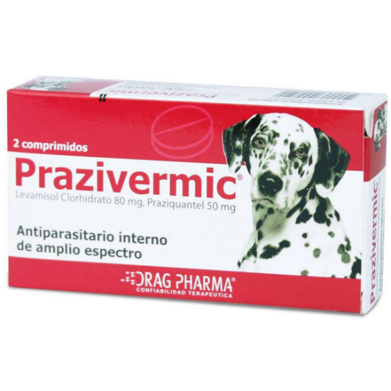 Imagen de PRAZIVERMIC 2 COMPRIMIDOS (LEVAMISOL+PRAZIQUANTEL)