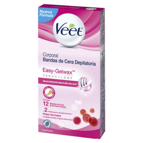Imagen de VEET EASY-GELWAX BANDAS CERA DEPILATORIA PIEL NORMAL 12 UNID.