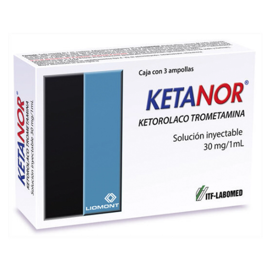 Imagen de KETANOR 30 MG/ML SOLUCION INYECTABLE AMPOLLA 3 ML (KETOROLACO TROMETAMINA)