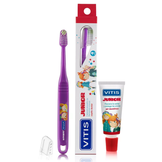 Imagen de VITIS JUNIOR SUAVE +6 AÑOS CEPILLO DENTAL+GEL DENTAL 15 ML