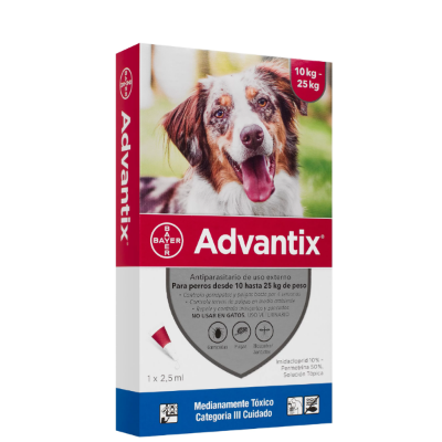 Imagen de Advantix perros 10 a 20 kg antiparasitario ext.pipeta x 2,5 ml