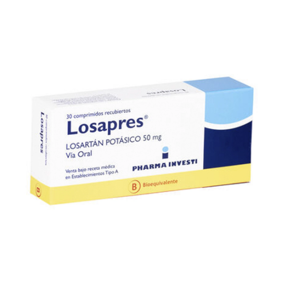 Imagen de Losapres 50 Mg 30 Comprimidos Recubiertos 