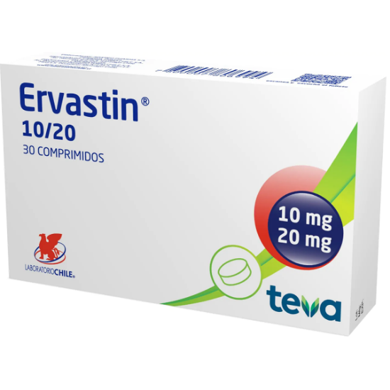 Imagen de Ervastin 10 / 20 mg x 30 comprimidos