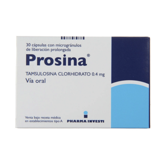 Imagen de PROSINA 0,4 MG 30 CAPS. MICROGRANULOS LIBERACION PROLONGADA (TAMSULOSINA HCL)