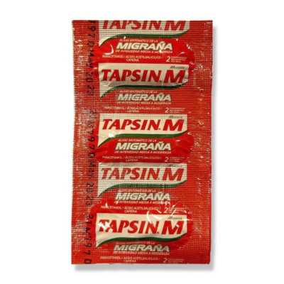 Imagen de TAPSIN-M 6 COMPRIMIDOS RECUBIERTOS DISPLAY 30 UNIDADES (PARACETAMOL+AAS+CAFEINA)