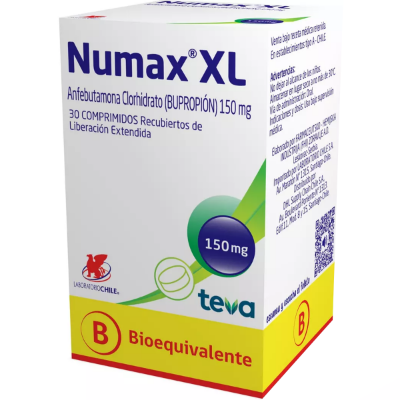 Imagen de NUMAX-XL 150 MG 30 COMPRIMIDOS RECUBIERTOS LIBERACION EXTENDIDA [BE] (BUPROPION)