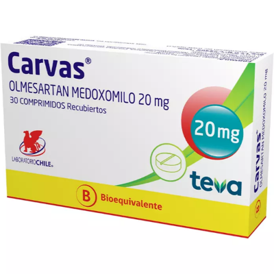 Imagen de Carvas 20 mg x 30 comprimidos recubiertos