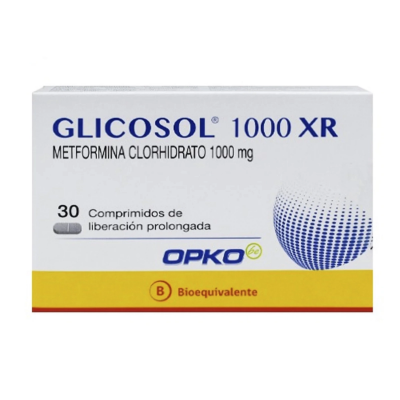 Imagen de GLICOSOL-XR 1000 MG 30 COMPRIMIDOS LIBERACION PROLONGADA [BE] (METFORMINA)
