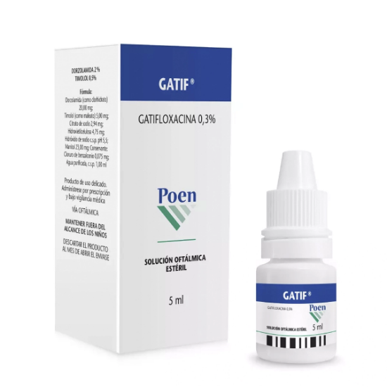 Imagen de GATIF 0,3% SOLUCION OFTALMICA ESTERIL 5 ML (GATIFLOXACINO)