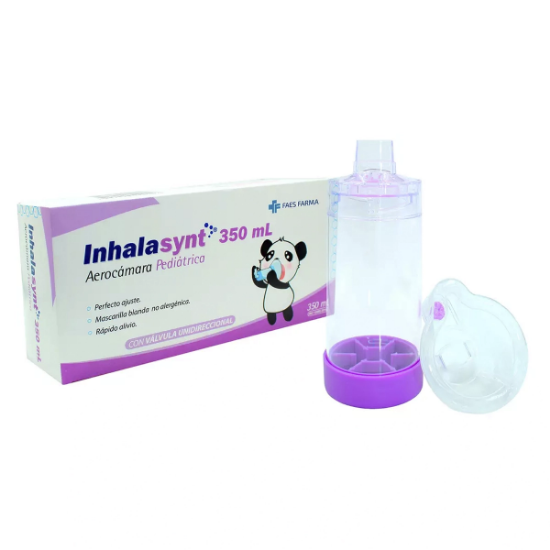 Imagen de INHALASYNT PEDRIATRICA VALVULA UNIDIRECCIONAL AEROCAMARA 350 ML