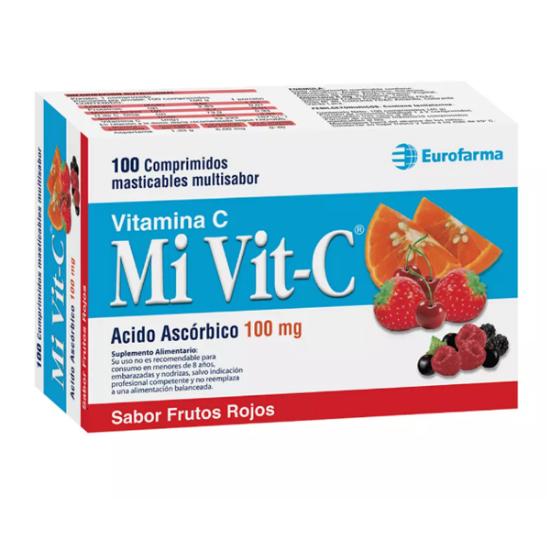 Imagen de MI VIT C 100 MG X 100 COMPRIMIDOS FRUTOS ROJOS (VITC)