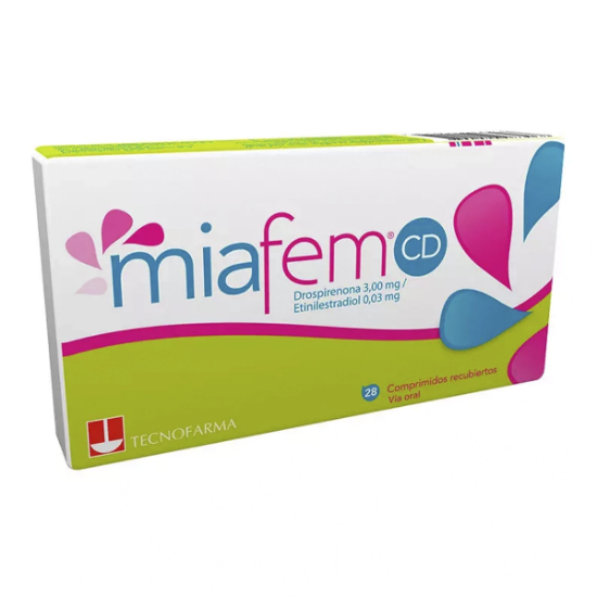 Imagen de MIAFEM-CD 28 COMPRIMIDOS RECUBIERTOS (DROSPIRENONA+ETINILESTRADIOL)