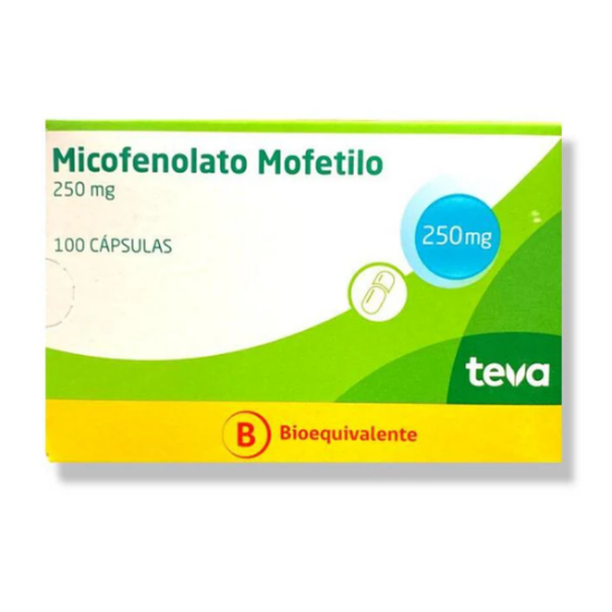 Imagen de MICOFENOLATO MOFETILO BE 250 MG 100 CAPSULAS
