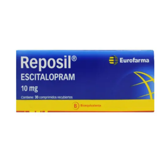 Imagen de REPOSIL 10 MG 30 COMPRIMIDOS RECUBIERTOS (ESCITALOPRAM)