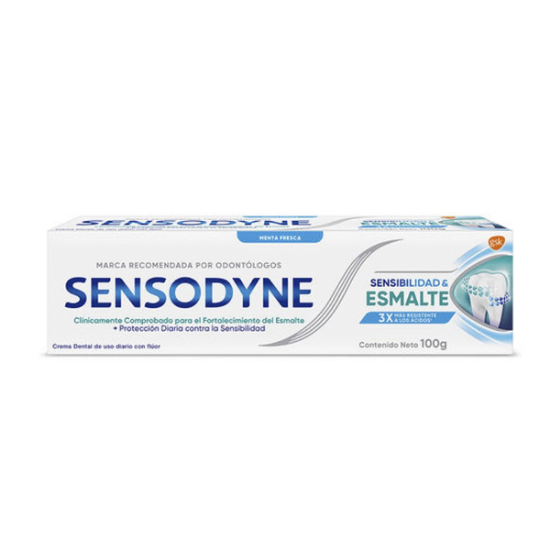 Imagen de SENSODYNE CREMA DENTAL SENSITIVITY & ENAMEL MENTA 1X100G