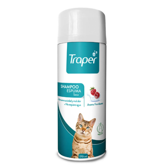 Imagen de VET TRAPER SHAMPOO GATO ESPUMA SECA X 170 ML.