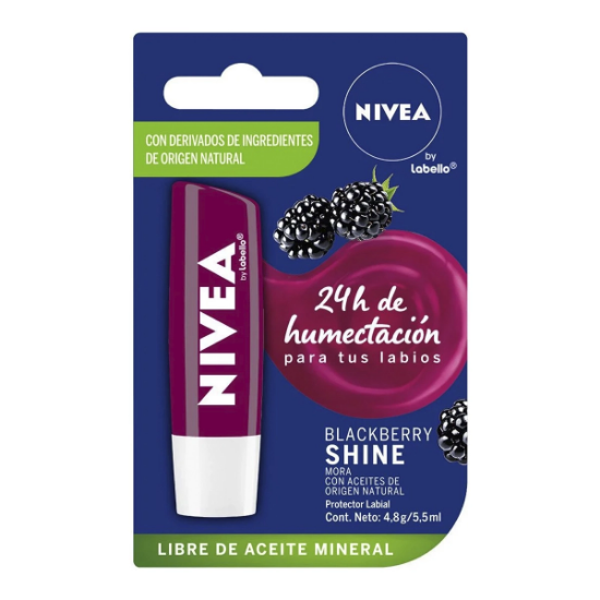 Imagen de NIVEA PROTECTOR LABIAL BLACKBERRY SHINE X 5.5ML