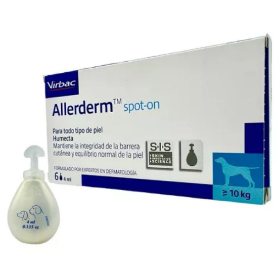 Imagen de VET ALLERDERM SPOT ON MAYOR A 10 KILOS ENVASE CON 6 PIPETAL DE 4 ML