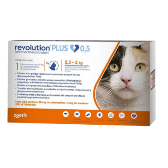 Imagen de VET REVOLUTION PLUS 0.5 ML (GATOS DE 2.5KG A 5KG)
