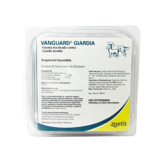 Imagen de VET (MV) VANGUARD GIARDIA 25 VIALES MONODOSIS X 1 ML