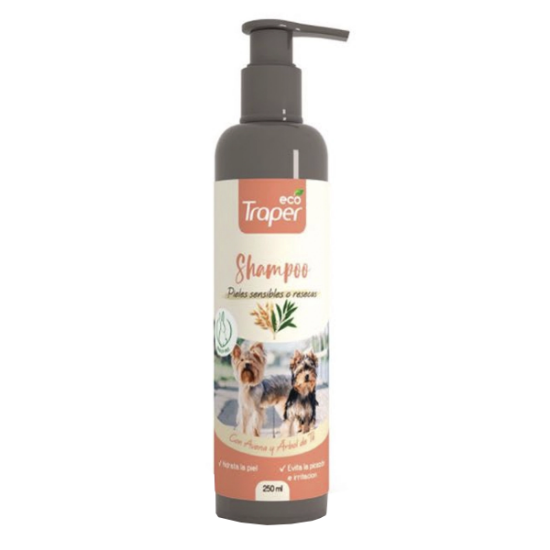 Imagen de VET SHAMPOO ECOTRAPER EXTRASENSIBLE AVENA Y ARBOL TE X 250 ML.