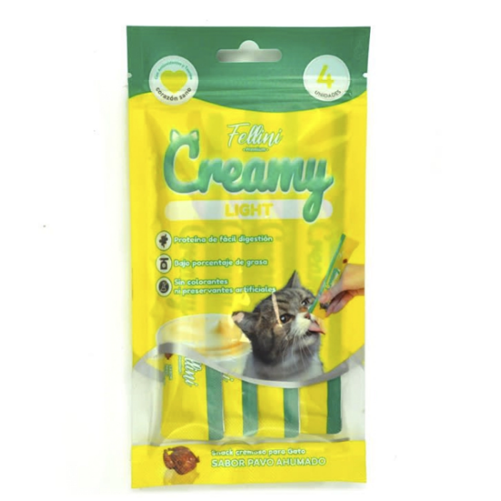 Imagen de VET FELLINI SNACK CREAMY LIGHT SABOR PAVO LIGHT X 60 G.