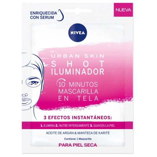 Imagen de NIVEA MASCARILLA EN TELA URBAN SKIN SHOT DETOX 10 MINUTOS
